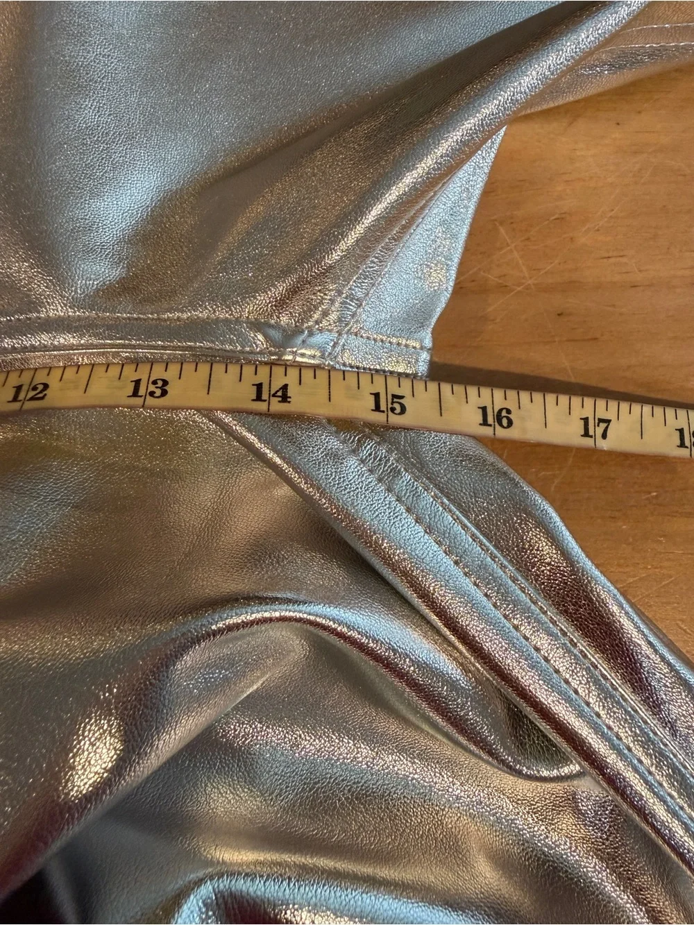 Abercrombie & Fitch Silver Metallic The 90s Straight Leg Ultra High Rise Disco
